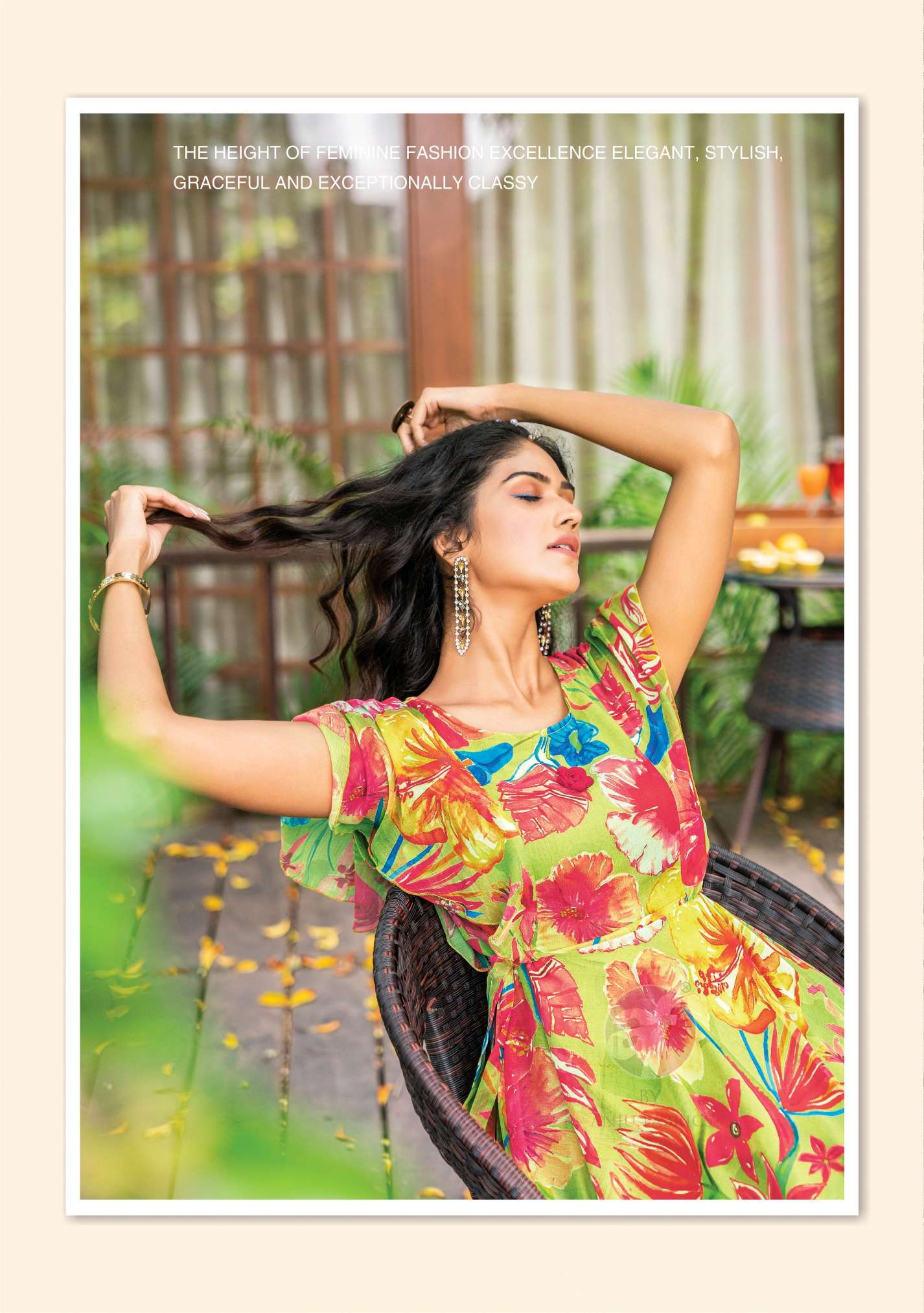 CORAL CHARM VOL 3  PRINTED VISCOSE PREMIUM CHIFFON DESIGNER KURTI WITH  FANCY BROOCH BY AF BRAND 1001 C